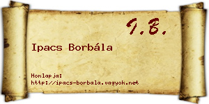 Ipacs Borbála névjegykártya